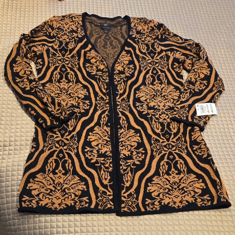 JM Collection Black and Gold Knit Sweater